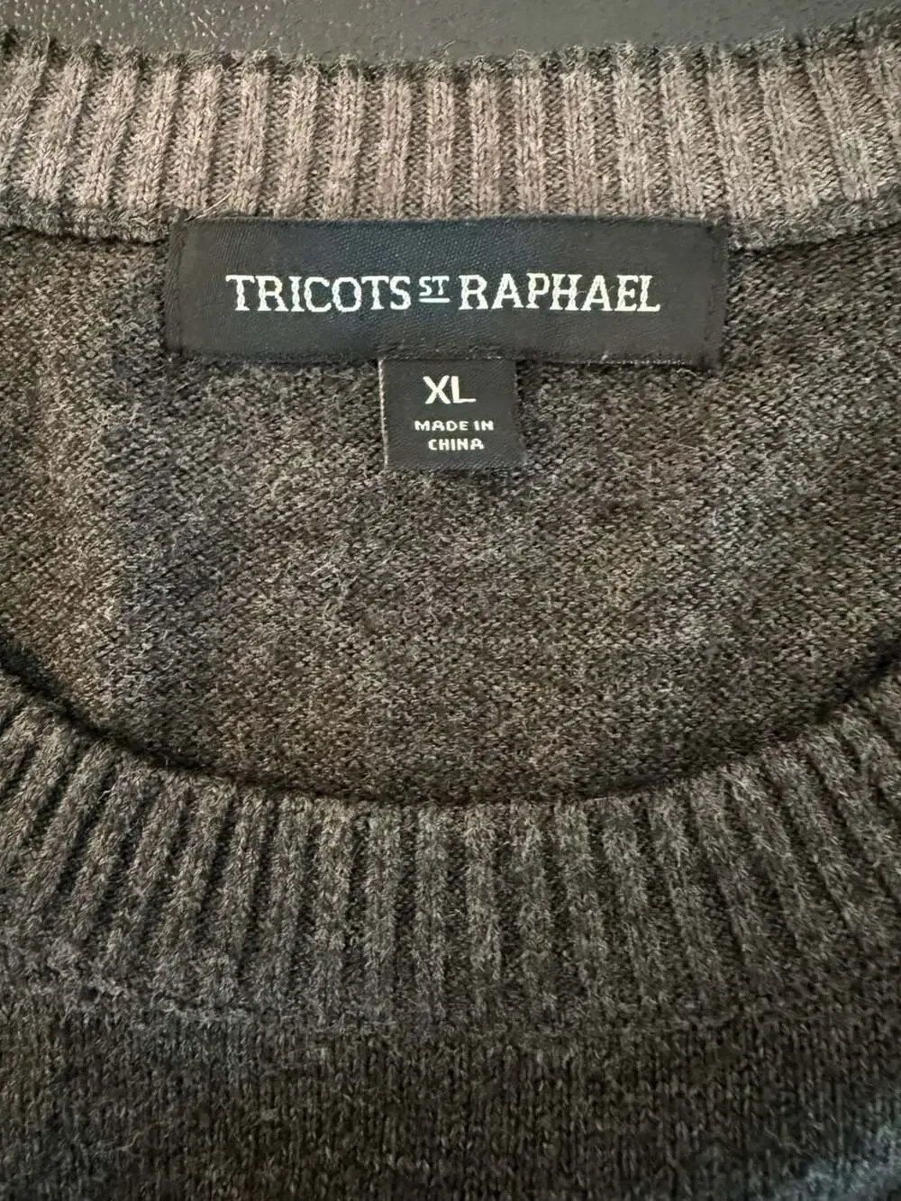 Tricots St Raphael Sweater Grey Striped Crewneck-XL